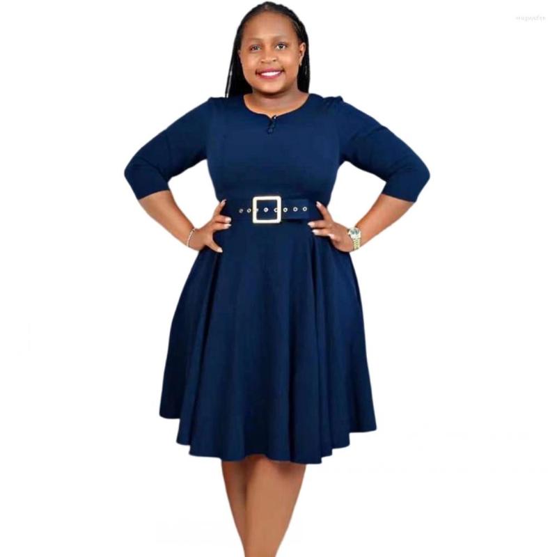 

Ethnic Clothing Dashiki African Dresses For Women Summer O Neck Sexy Print 3/4 Sleeve Vestidos Fashion Casual Female Midi Dress 2023 Spring