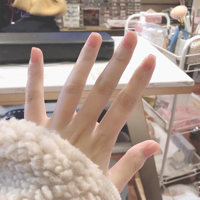 

False Nails 24pcs Patch Glue Type Nude Color Short Paragraph Fashion Removable