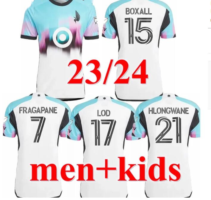 

Fans Player Version 2023 MINNESOTA FC UNITED SOCCEr jerseys away kids kits LOD 17 BOXALL 15 HLONGWANE 21 FRAGAPANE 7 23 24 jersey football shirts man top MLS, Black