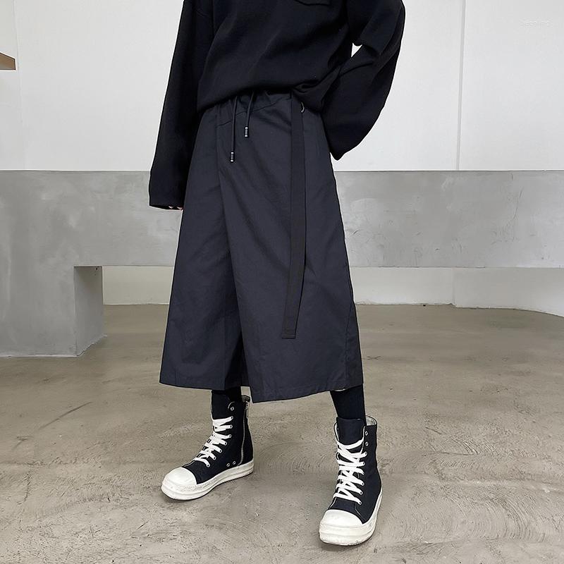 

Men's Pants 2023Vintage Loose Streetwear Design Harajuku Japan Irregular Men's Casual Skirts Man Korean Style Harem Trousers Male, H1169