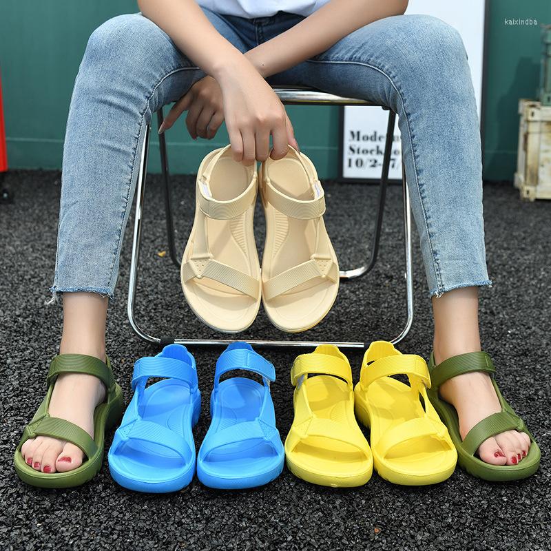 

Sandals Casual Large Size EVA Sandal Womens Shoes Ladies Beach Roman Slippers Summer Hook Loop T Band Woman Shoe Drop Ship, Blue