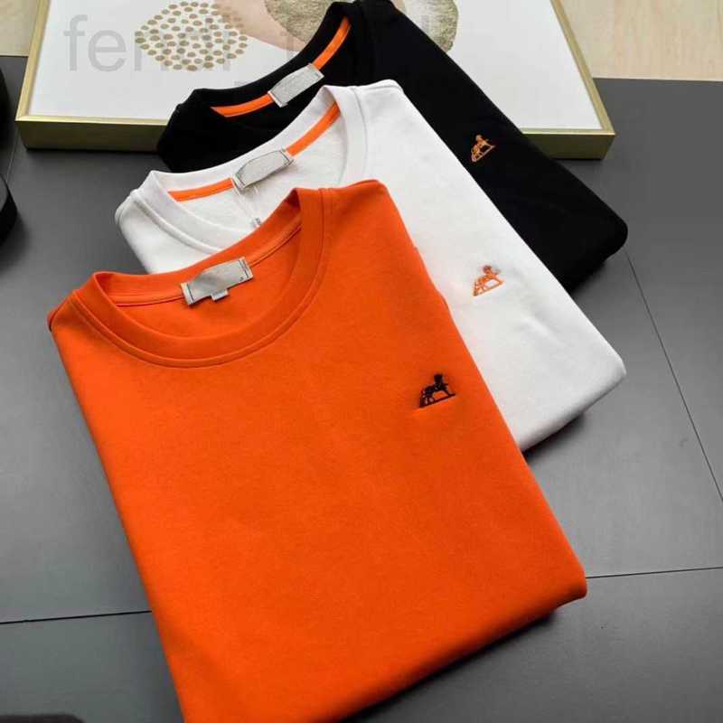 

Men's Hoodies & Sweatshirts luxuriousCotton sweatshirt mens sweaters hms designer sweater men women long-sleeved tshirt H embroidery pullover coat oversize shirt, Orange-red