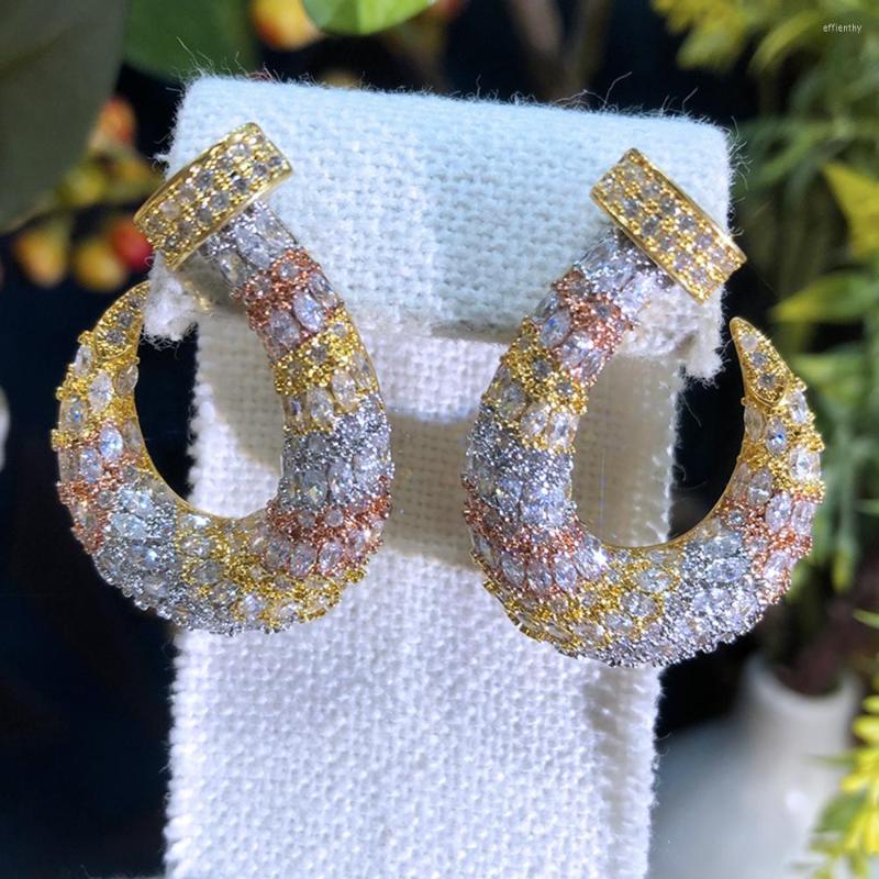 

Dangle Earrings Siscathy European Style Drop Women Luxury Cubic Zirconia Geometry Piercing Hanging Earring Party Celebration Jewelry