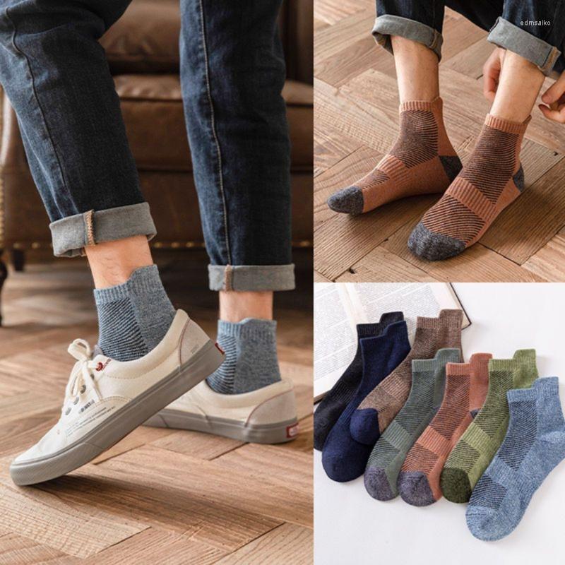 

Men's Socks 5 Pairs High Quality Men Ankle Breathable Cotton Sports Mesh Casual Athletic Summer Thin Cut Short Plus Size