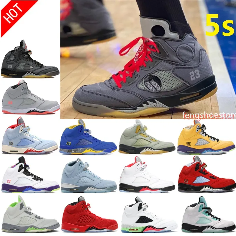 

High Quality Jumpman 5 Man 5s Basketball Shoes Doernbecher Raging Red Stealth 2 .0 Fire What The White Cement Metallic Flight Oreo Wings Bea, 32#
