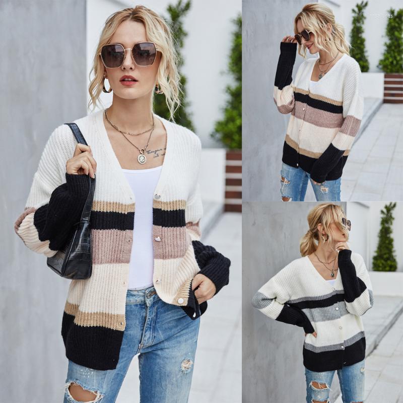 

Women's Knits 2023 Sweater European And American Women's Cardigan Coat Stitching Knitted Top Women, Gray