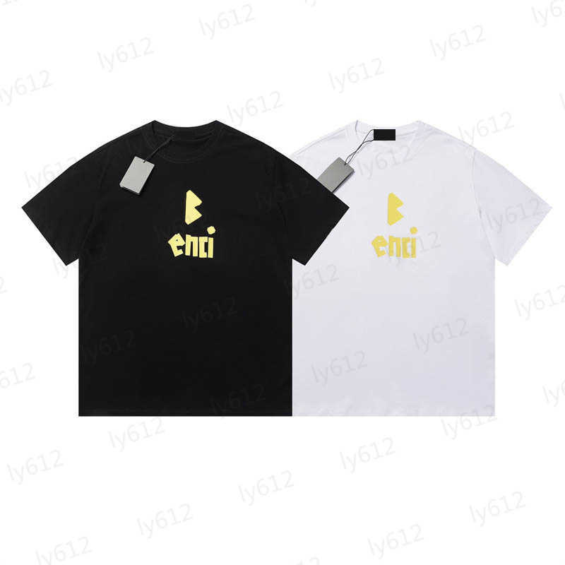 

Mens T Shirts Designer Spring Summer Loose Fitting Classic Luxury Casual Gold Brand Letter Logo Printed Pure Cotton Round Neck Short Sleeves Male Clothes