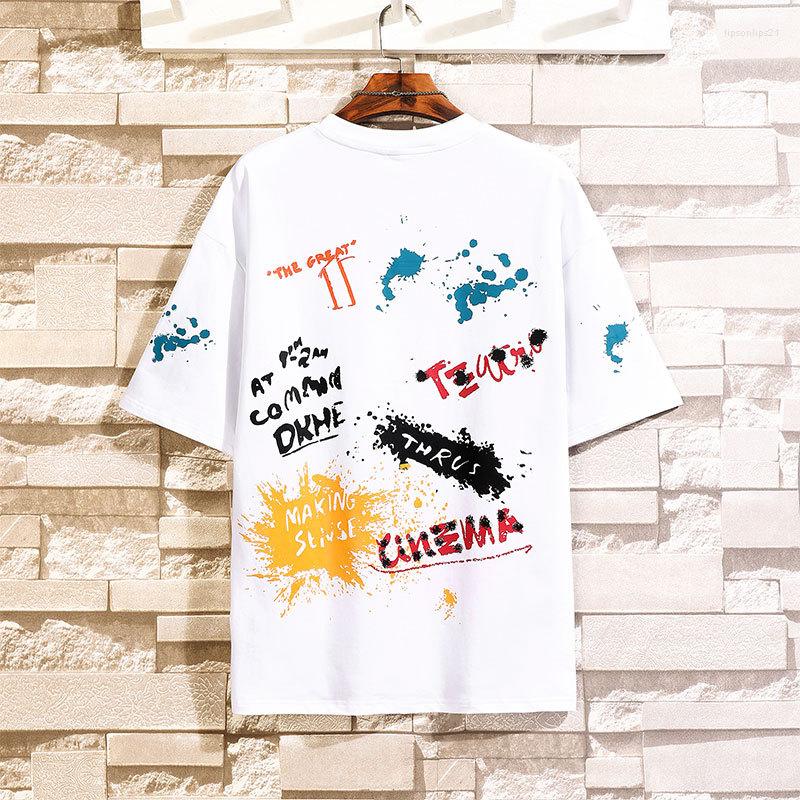 

Men's T Shirts Men Summer Printing Shirt Harajuku Streetwear Fashions Casual Funny Tshirt Half Sleeve Hip Hop T-Shirt, Black
