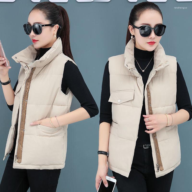 

Women's Vests Winter 2023 Jacket Waistcoat Outwear Ladies Down Cotton Vest Women Short Coat Autumn Cardigan Sleeveless Overcoat, Black