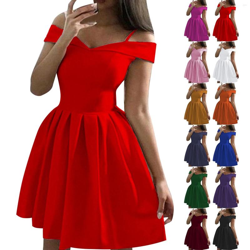 

Casual Dresses Solid Color Dress High Waist Women's Simple Exquisite Design Womens Cotton, Black