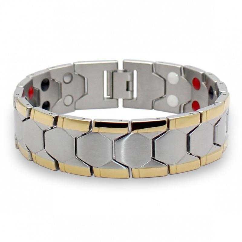 

Mens Square Bracelet Germanium Stone Domineering Particles Magnetic Four In One Decoration Wide