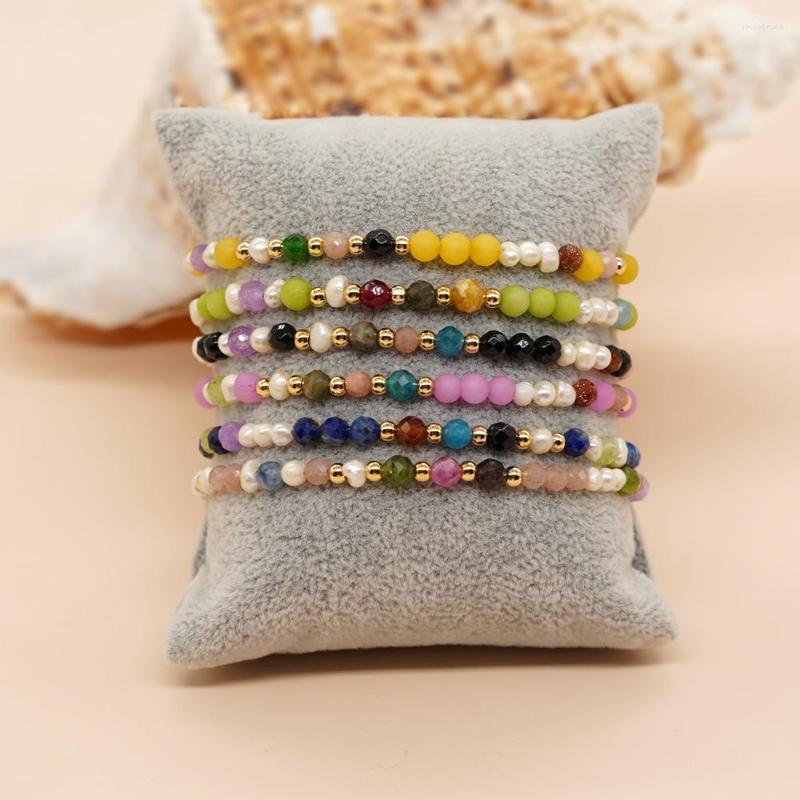

Charm Bracelets Go2boho Irregular Natural Stone Handmade Crystal Stainless Steel Chain Bracelet Jewelry For Women Girl Gift