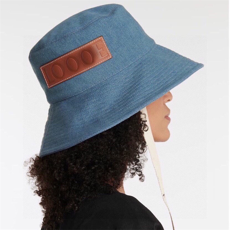 

Summer Shade Bucket Hats Women Fashion Beanies with Strap Designer Canvas Fedora Denim Blue Bonnets Female Bucket Caps Fashion Cap, Brown