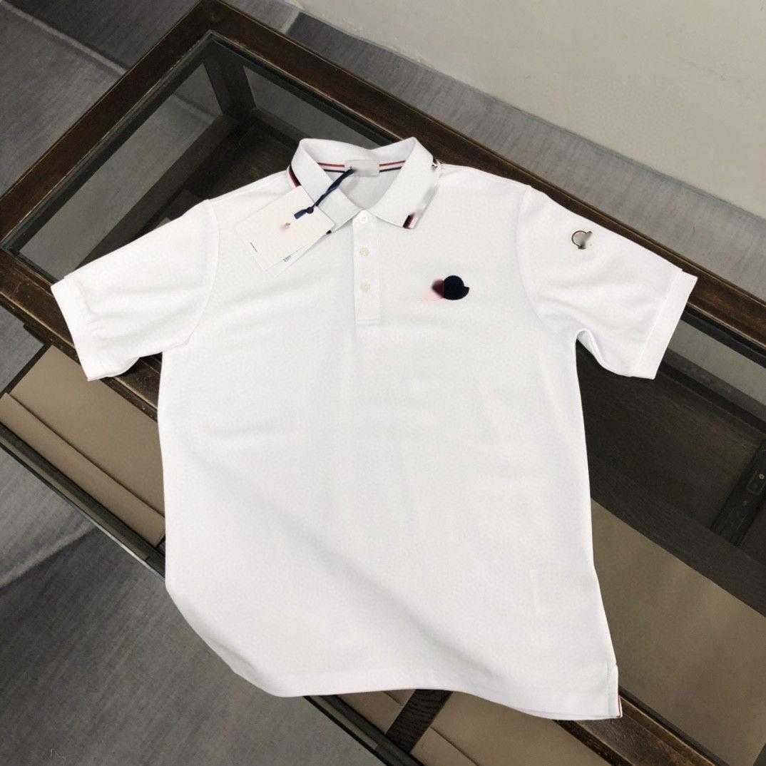 

Polo men' POLO shirt designer new quality models lapel solid color cotton washed thick short-sleeved, White