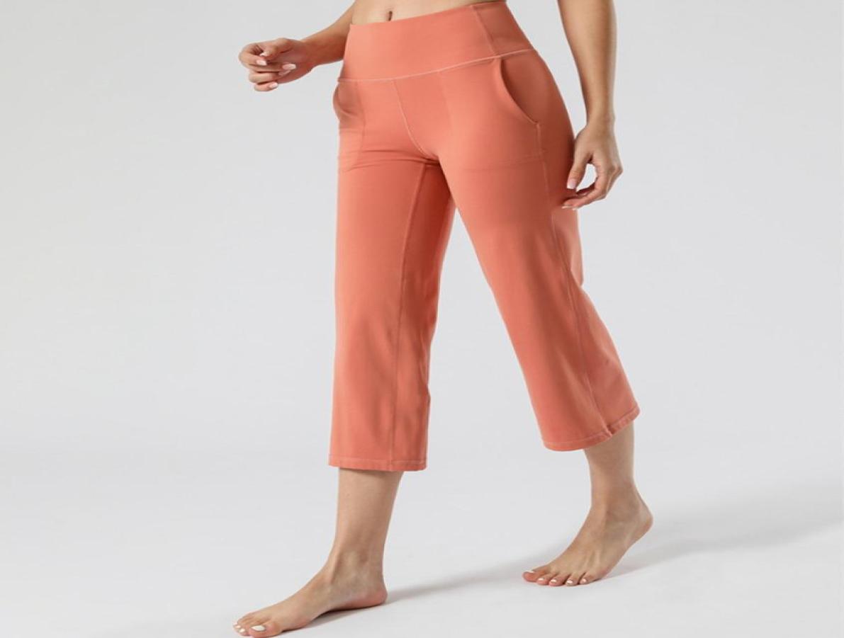 

Leggings Women Align Yoga Pants Fitness girls joggers Running Tooling Wide Leg Pocket Sevenpoint Tights black3476436, Beige