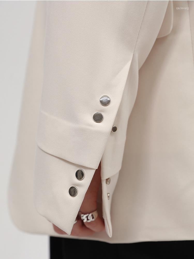 

Men's Suits Black Men's Apricot Suit Coat 2023 Spring Button Design Vent Cuff Single Braested Blazer Korean Loose Casual Jacket