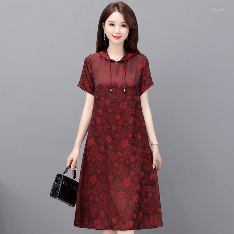 

Party Dresses Elegant Casual Women's Hooded 2023 Korean Fashion Short Sleeve Long For Woman Summer Clothes High Quality
