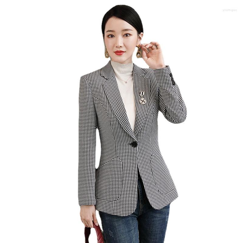 

Women' Suits 2023 Early Autumn Plaid Korean Suit Coat Small Fragrance Temperament Versatile Short Woman Jacket, Pink