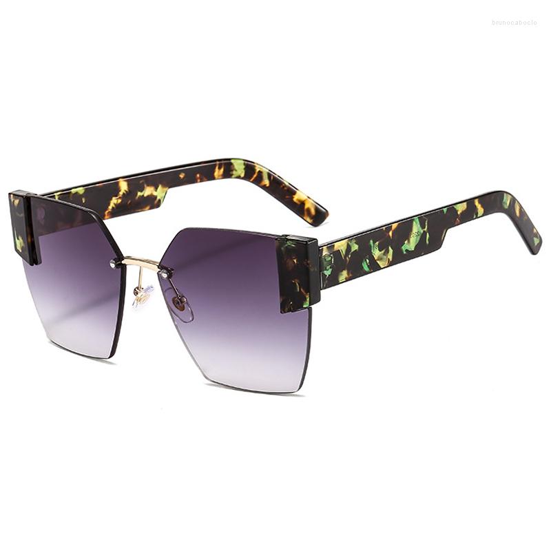 

Sunglasses Fashion Rimless Women Oversized Square Sun Glasses Female Steampunk Eyeglasses UV400