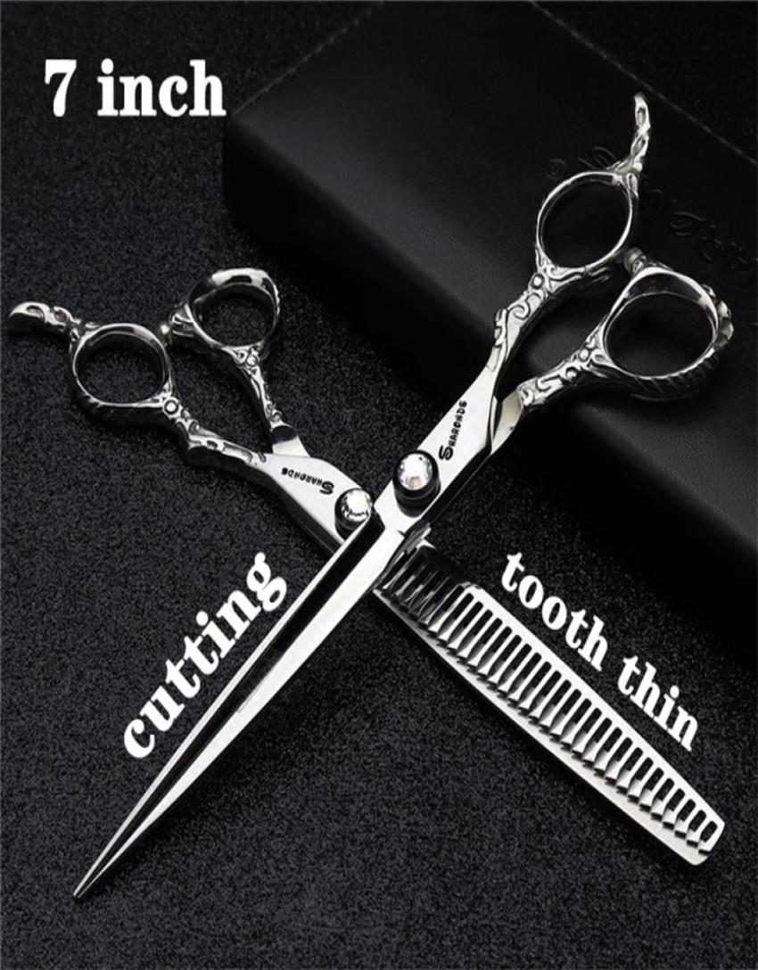 

Hairdressing Cutting Scissors Hair Styling Tools 6657 inch Salon Set 440C Barber Shears 10 25 40 50 Thinning Rate 2203178151747