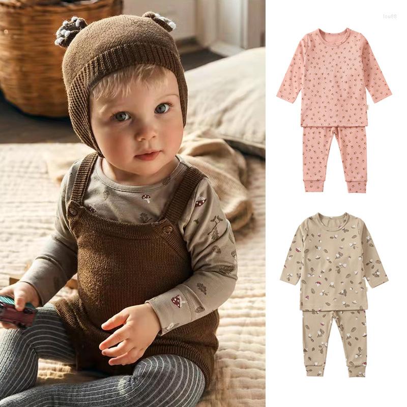 

Clothing Sets Spring Kid Pajama Suit Infant Boys Long Sleeve Print Clothes Set Toddler Girls Cotton Sleepwear Baby Girl Homewear