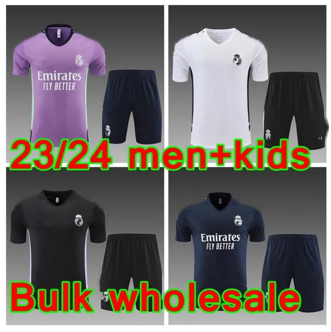 

kids Soccer Tracksuits Sets Real madrids TRACKSUIT set 22 23 24 men and kids football kit chandal futbol survetement madrides TRAINING suit soccer short sleeves, Adult or kids tracksuit