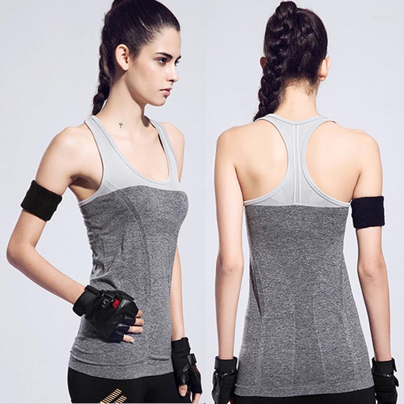 

Active Shirts 2023 Arrival Women Yoga 5 Colours Elastic Breathable Quick Dry Gym Fitness Vest Tank Top Running, Grey