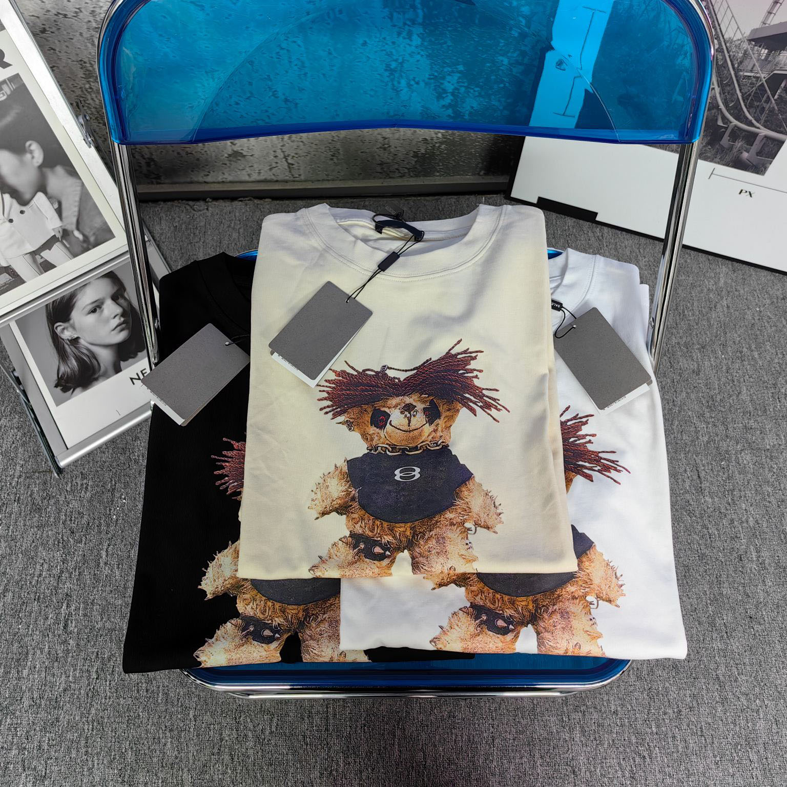 

Men's Plus Tees & Polos Round neck embroidered and printed polar style summer wear with street pure cotton f32e244, White