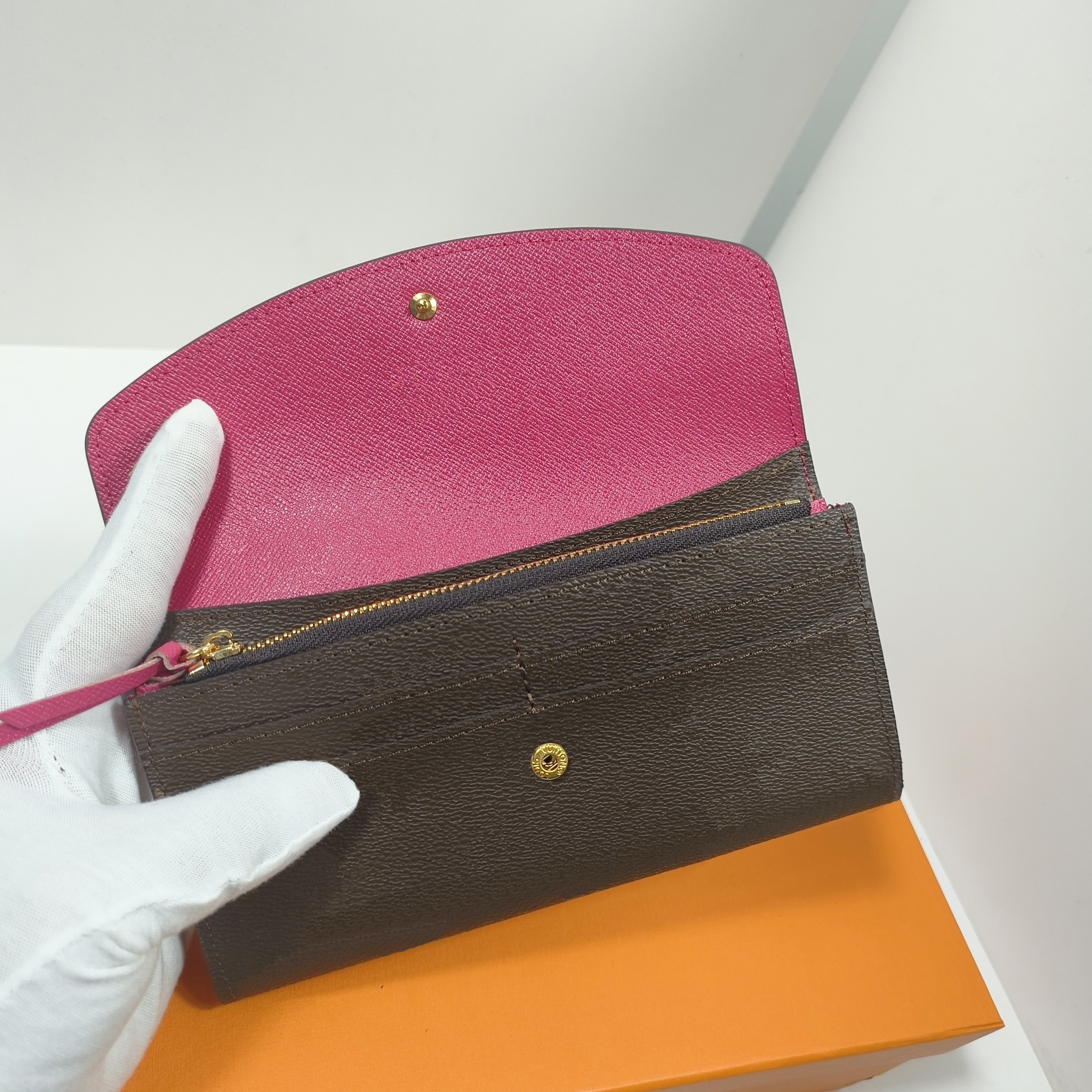 

Fashion Black empreinte women clutch lady ladies long wallet leather single zipper wallets classical corn purse card holder 60017 05, #4