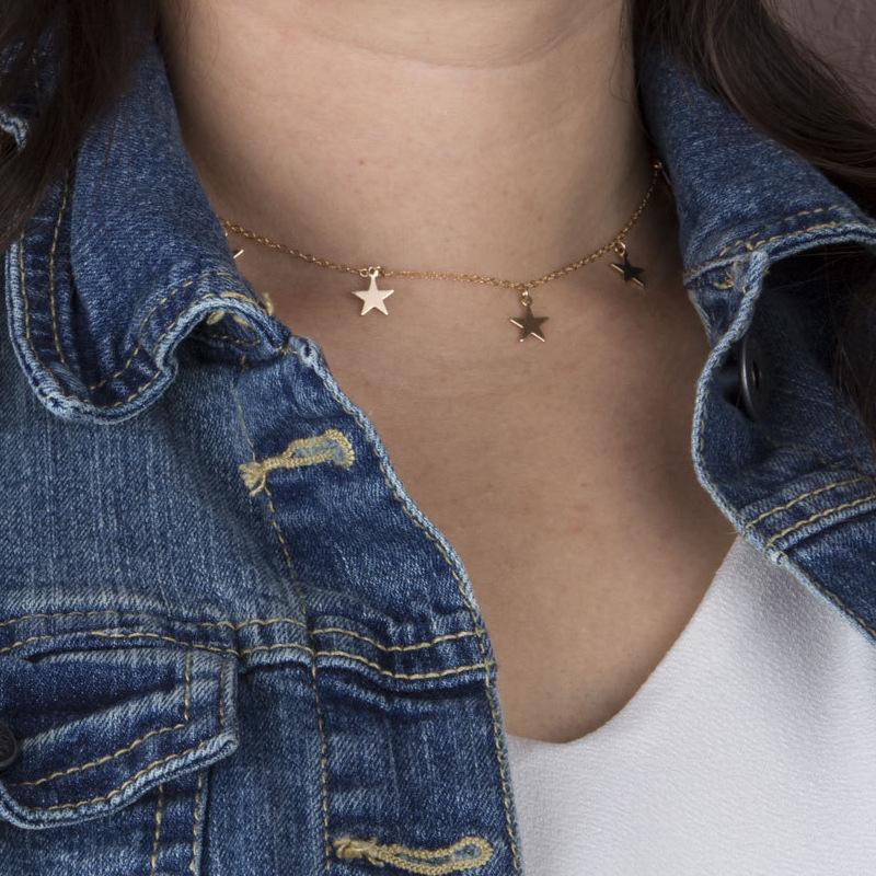 

Chains Bohemian Pendant Star Tassel Choker Necklace For Women Gold Color Summer Aesthetic Boho Vintage All-match Jewelry Party