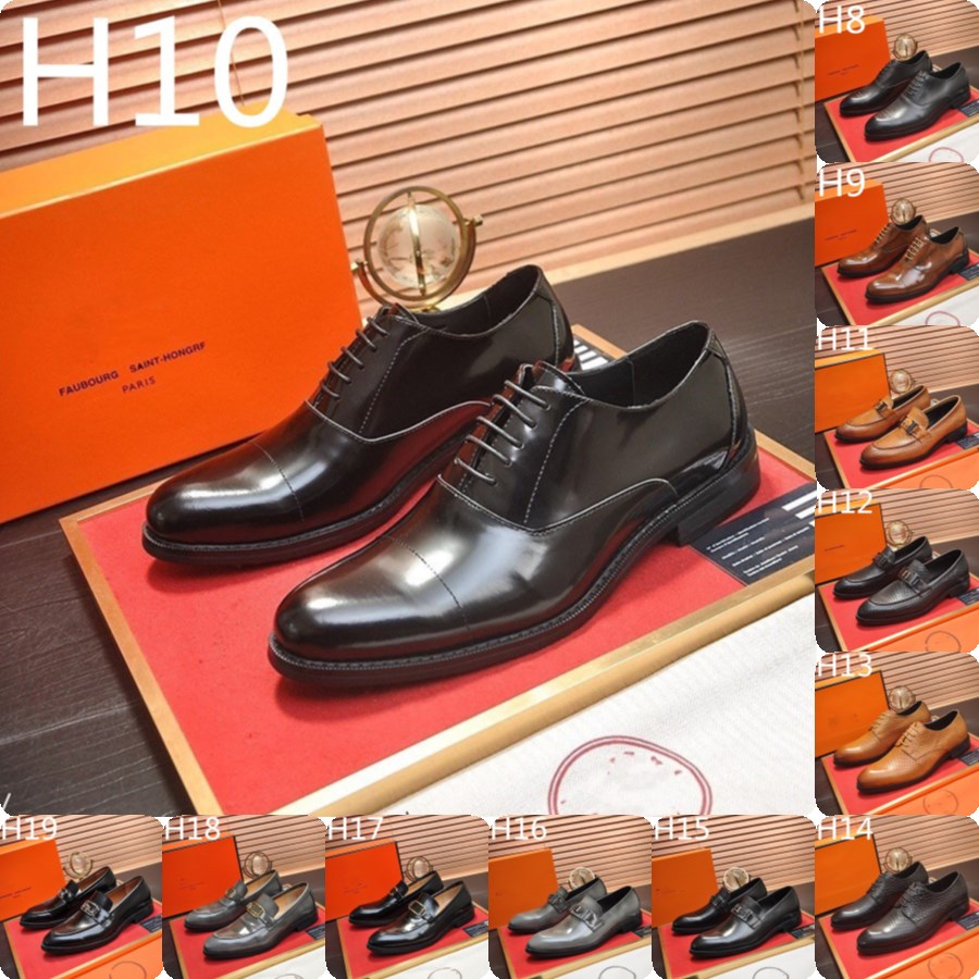 

luxurious Brand Designer Men's Dress Shoes Classic High Quality Shoes Brown and Black Office Business Formal Men's Shoes, #26