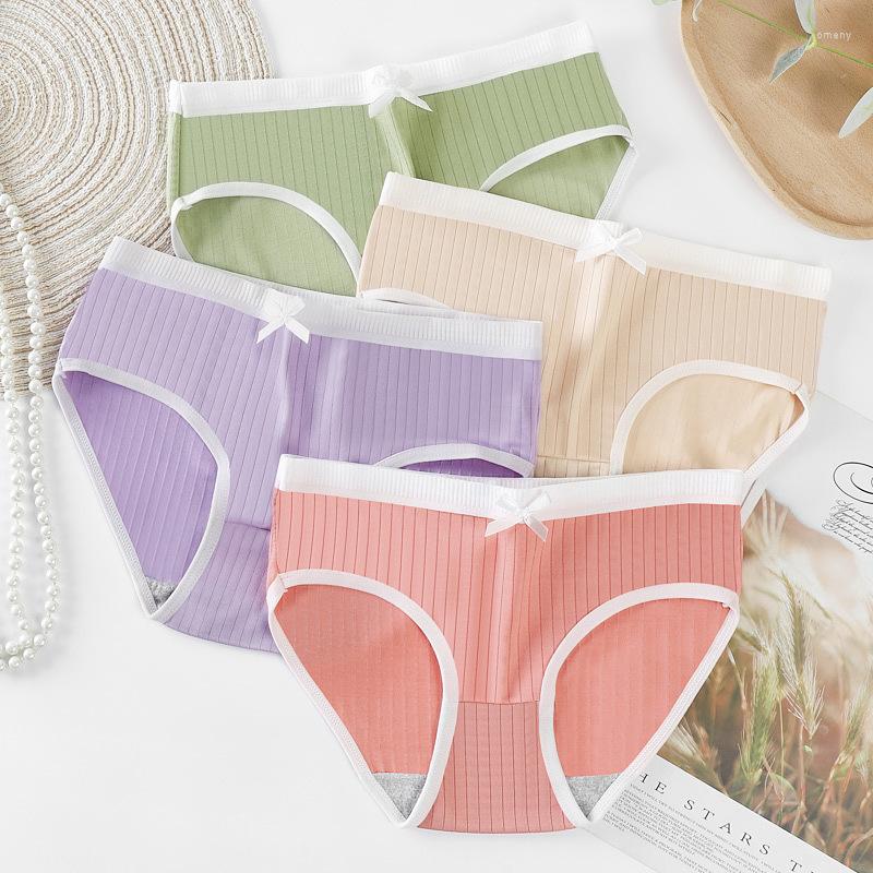 

Women's Panties 3Pcs Cotton Women's Underwear Skin-friendly M-2XL Soft Seamless Underpants Cute Bow Panty Solid Color Lingerie Women, 3pcs style16