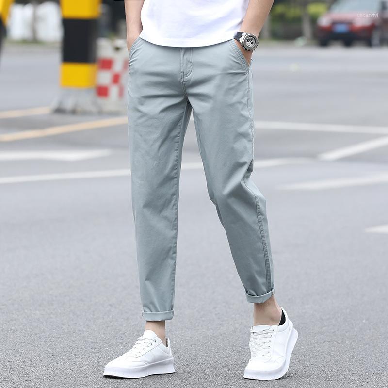 

Men's Pants Summer Men's Casual Cotton Thin Section Nine-quarter Trousers Tide Small Foot Plus Size Loose Harem 40 44 46, Black