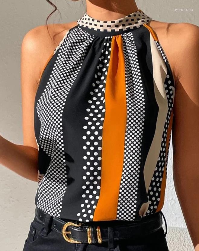 

Women' Tanks 2023 Selling Women' Spring/summer Casual Dot Print Sleeveless Tank Top