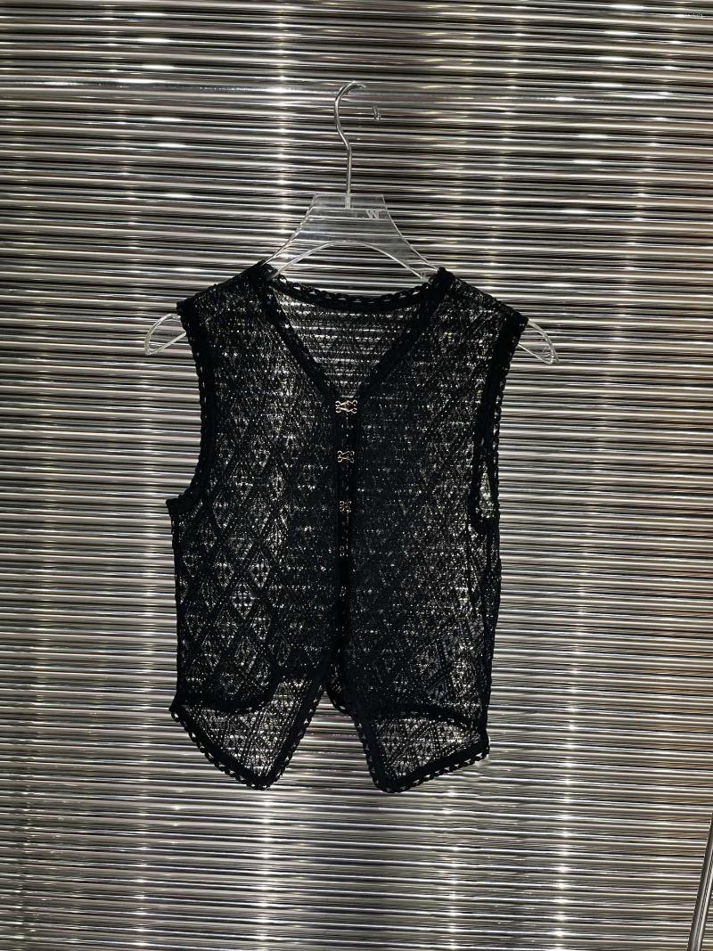 

Women' Knits 2023 Women Fashion Sleeveless Sexy Casual Hollow Knitted Sweater 0331