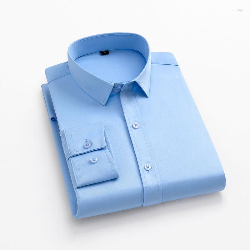 

Men's Casual Shirts Man Non Ironing Long Sleeve Button Up Officewear Shirt Plus Size 5xl 6xl Boys Summer Business Workwear Elastic Overshirt, Lt705