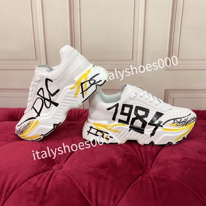 

Casual shoes Designer Italy for men Sneaker Leather Embroidered Stripes white Shoe flat platform Walking Sports Trainers, 01