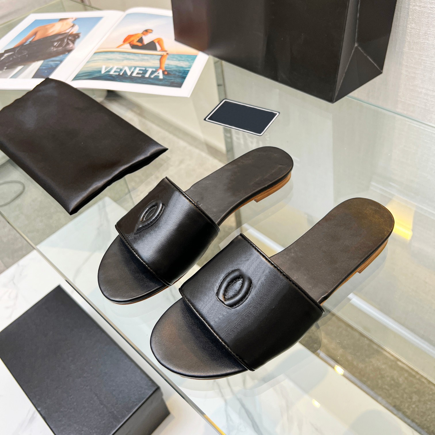 

2023 summer new slippers printing letter Luxury designer high street thick bottom one word sandals men and women beach shoes channel Paris slide ff, #4