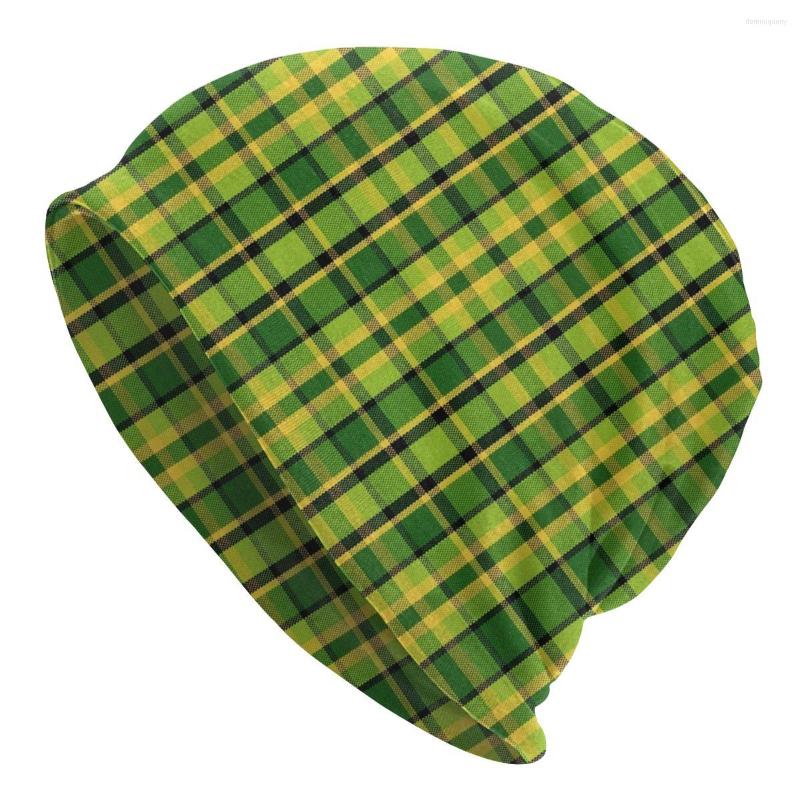 

Berets Bonnet Winter Warm Knit Hat Women Men Westy Tartan Green Plaid Skullies Beanies Caps Adult Geometric Gingham Beanie Hats Ski Cap, Beanies hat