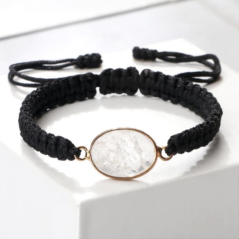 

Link Bracelets Handmade Bracelet Black Rope Tibetan Buddhist Fashion Stone Pendant Charm Adjust Bangles & For Women Men Yoga Jewelry