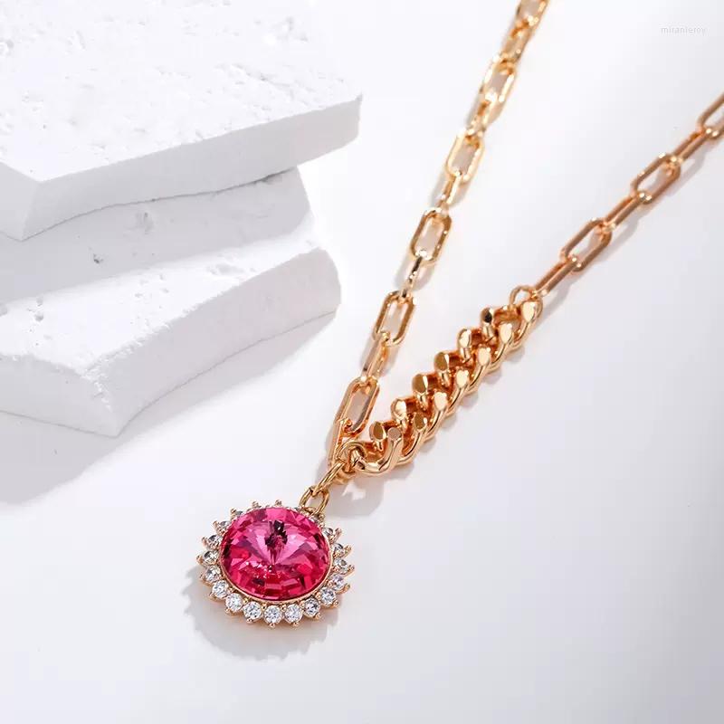 

Pendant Necklaces 11.11 Trending Jewelry Round Designer Necklace Made With Austrian Crystal Fashion Party Jewelery For Women Bijoux Gift