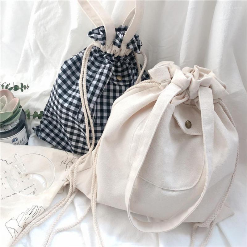 

Evening Bags Students Casual Adjustable Simple Shopping Drawstring Large Capacity Canvas Bag