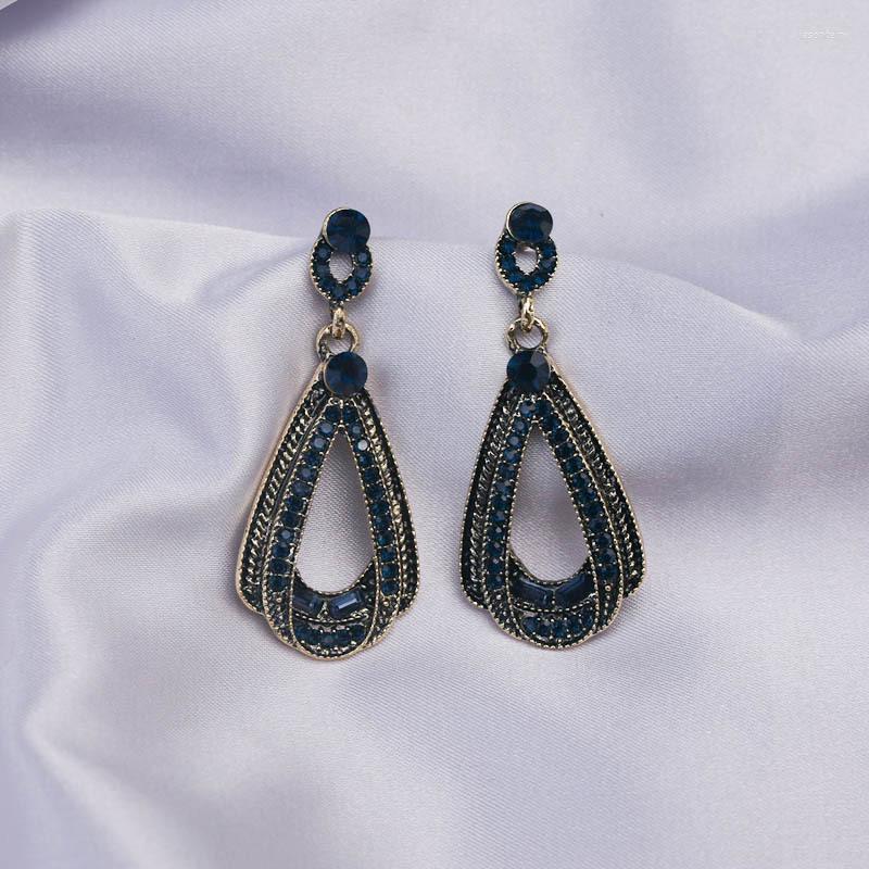 

Dangle Earrings Full Drill Large Water Drop Exaggeration For Women Vintage Nightclub Party Jewelry Trend Long Hanging
