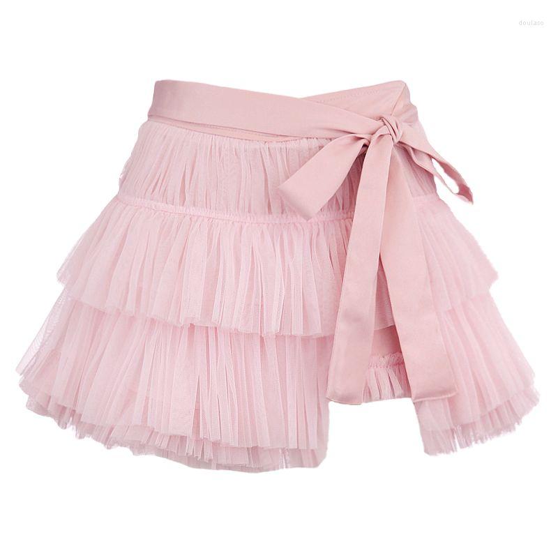 

Skirts Ball Gown Mesh Mini Skirt Irregular Hem Dance Skater Japanese Style Sweet Butterfly Lace Up Petticoat Gothic Tutu Kawaii