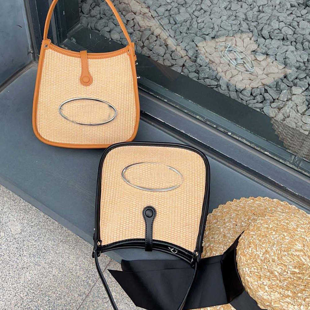 

Netizen Grass Woven Dingdang Bag Popular Fashion One Shoulder Underarm Bag Spicy Girl Woven Bag High Quality Street Bag Female, Versatile black