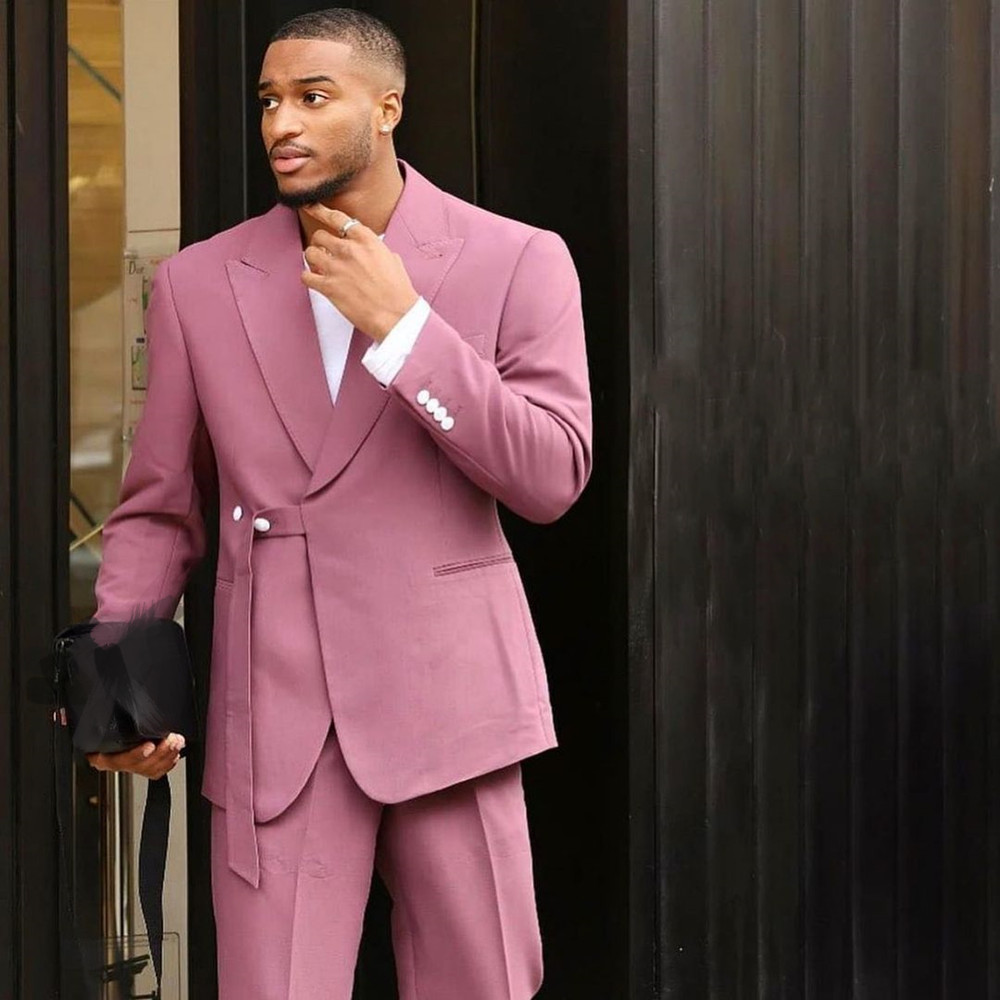 

Men's Suits Blazers Wedding Men's Suit Custom Plus Size Slim Modern Formal Costum Party Ball Gentleman Clothes Pink Blazer 2 Pieces JacketPants 230509, Silver
