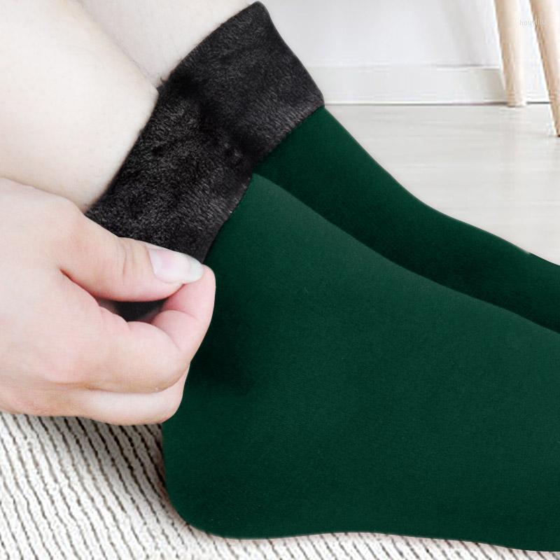 

Sports Socks Velvet Women Winter Warm Thicken Thermal Soft Casual Solid Color Sock Wool Cashmere Home Snow Boots Floor 1Pairs, Thin 1 pair