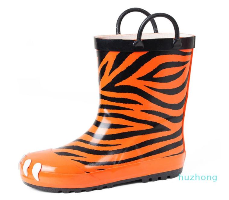 

New Fashion Tiger Childrens Shoes PVC Rubber Kids Baby Cartoon Shoes Childrens Water Shoes Waterproof Rain Boots2413464, Yellow