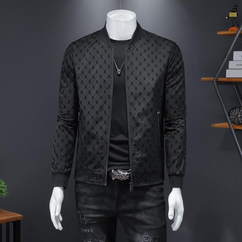 

Men's Coat Men's Jacket European Station 2023 New Men's Korean Fit Jacket High Quality Large Solid Jacquard Casual Coat, W1