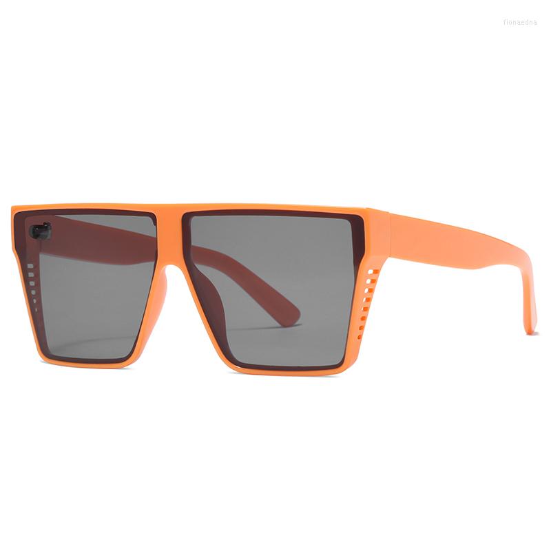 

Sunglasses Square Mesh Frame Female Fashion Big Man Orange Shading Mirror Wholesale